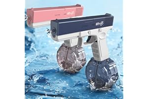 NICEYLOTOS Water Gun - Electric with 32 Ft Long Range, High Pressure Squirt Guns, Capacity Blaster and Guns for Adults Kids (Pack of 1 Blue& Pink)