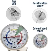 Thermometer World Milk Thermometer with 175 mm Stainless Probe Clip Barista view 3