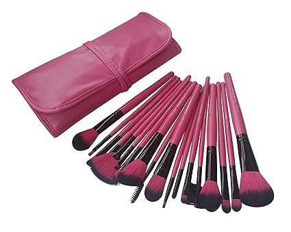 L'Rivara 18 Piece Makeup Brush Set with PU Leather Case LR-109 (Pink)