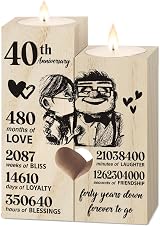 Vetbuosa 40th Ruby Anniversary Candlestick Gift for Couple Husband Wife