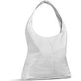 Italian Calf Leather Unlined Hobo Bag for Women with Zipper | Large Slouchy Shoulder Handbag Tote Bucket Purse Pocketbook