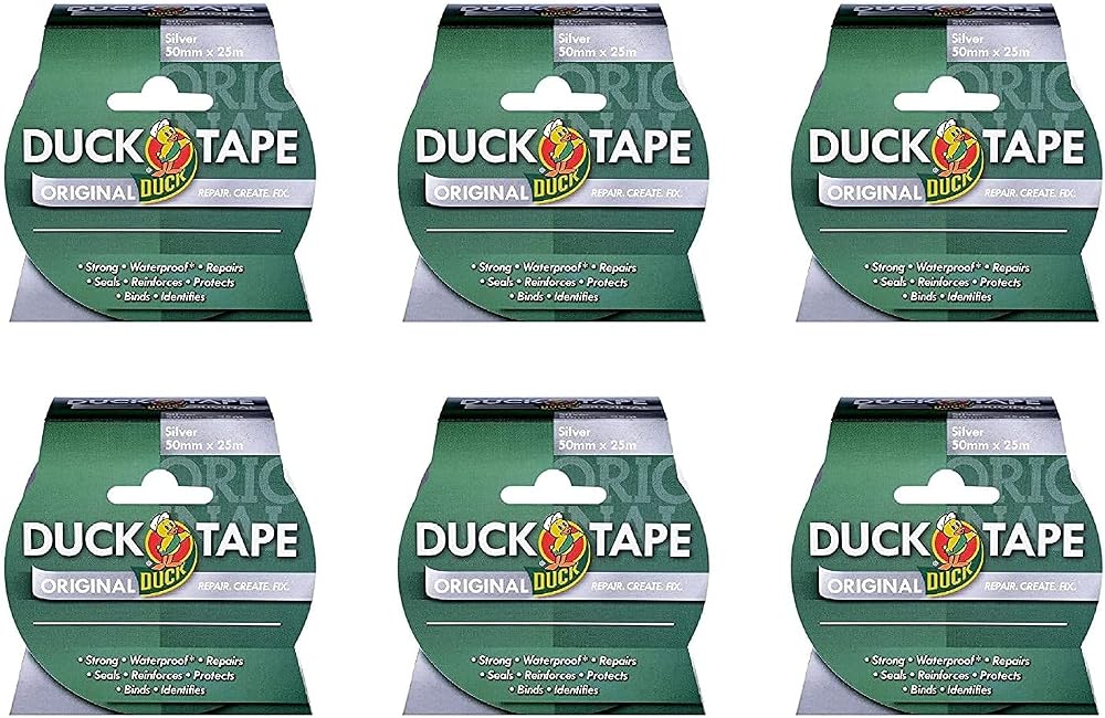 Duck Tape Original Silver 50mm x 25m Pack of 6