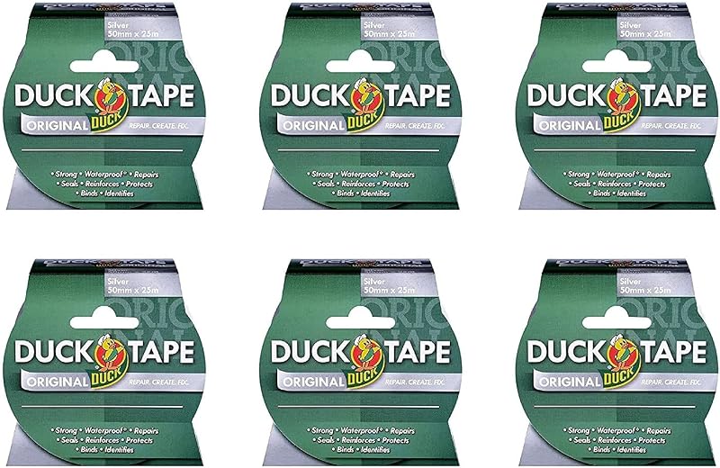 Duck Tape Original Silver 50mm x 25m Pack of 6