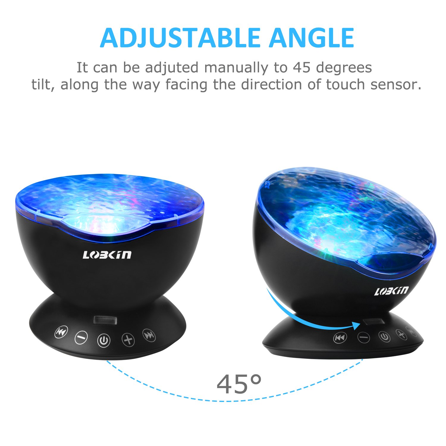 [Upgraded Model] Ecandy Remote Control Ocean Wave Projector ,Aurora Night Light Projector with Build-in Speaker, Mood Light for Baby Nursery, Adults and Kids Bedroom, Living Room (Black)