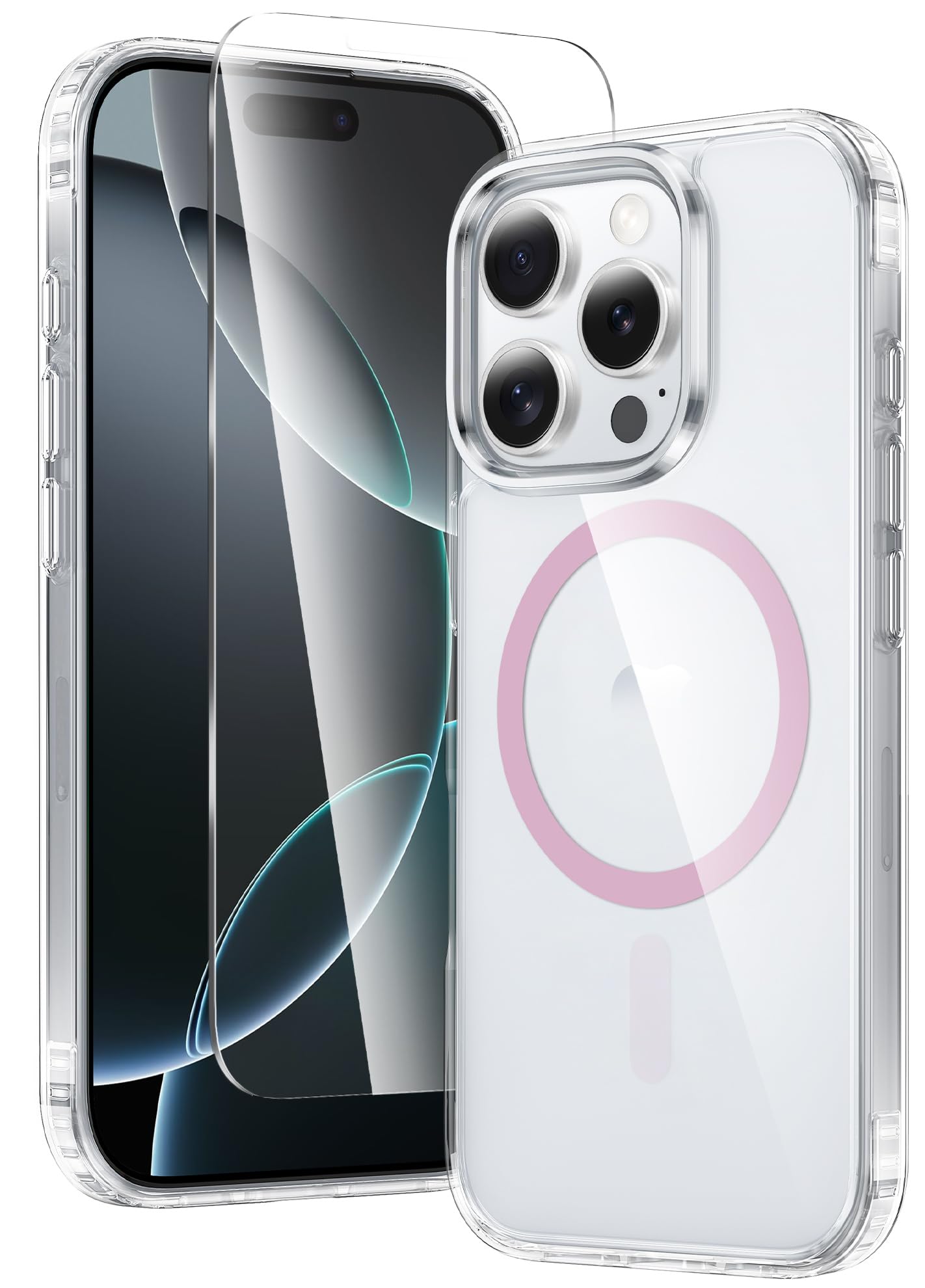 Photo 1 of FNTCASE for iPhone 16 Pro-Max Case: Magnetic Military Grade Drop Protection Anti Yellowing Cell Phone Cover - Rugged Shockproof Protective Bumper Transparent Cases