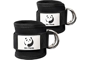 Slim Panda Ankle Strap for Cable Machine,Ankle Cuff for Kickbacks, Booty Hip Abductors,Glute Workouts, Leg Extensions, Curls for Men and Women, Adjustable with Double D-Rings