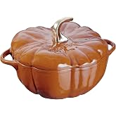 STAUB Cast Iron 3.5 Qt Pumpkin Dutch Oven, Cocotte, Burnt Orange, Made in France
