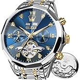 OLEVS Automatic Watch for Men Luxury Diamond Self Winding Multifunctional Men's Calendar Watch Stainless Steel Waterproof Luminous Male Watches