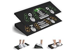 Squat Wedge Height-Adjustable Slant Board: Wide Wedges for Weightlifting Leg Glute Workout Improve Strength and Mobility for 