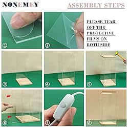 NONEMEY Acrylic Display Case with Led light for