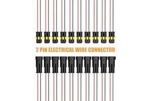 BJZ BJZ 2 Pin Car Connectors BJZ Waterproof 22AWG Automotive Electrical Connectors, Quickly Connect or Disconnect 2-Wires Connectors for Car Trailer Truck Bus Van Marine Boat Yacht (10 Kits)