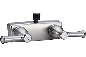 Dura Faucet DF-SA100L-SN RV Shower Faucet Valve Diverter with Hot/Cold Handles (Brushed Satin Nickel)