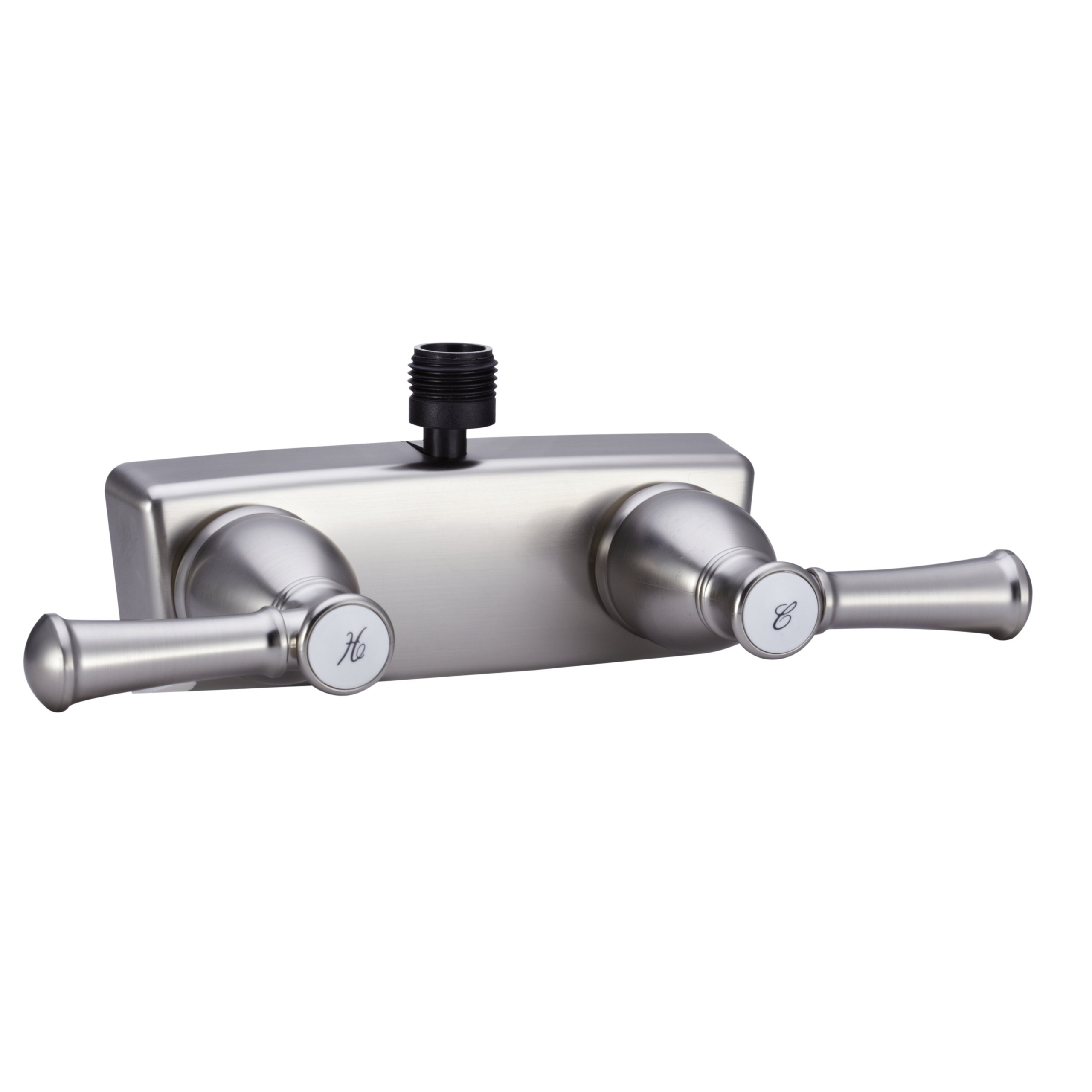 Photo 1 of Dura Faucet DF-SA100L-SN RV Shower Faucet Valve Diverter with Hot/Cold Handles (Brushed Satin Nickel)