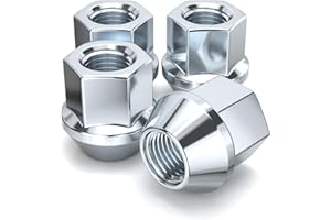 White Knight 1309-14S 14mm x 1.50 Thread Size Open End Bulge Acorn Lug Nut, Zinc, 4-Pack