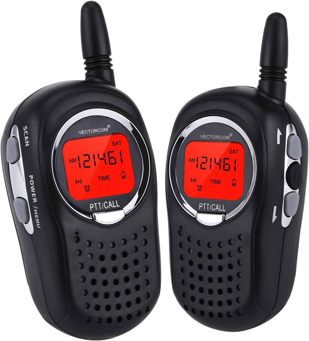 VECTORCOM Two Way Radio Long Range Kids Walkie Talkie Boys Girls 22 Channel 3 Mile (Black)