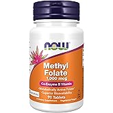 NOW Foods Supplements, Methyl Folate 1,000 mcg, Metabolically Active Folate*, Co-Enzyme B Vitamin, 90 Tablets