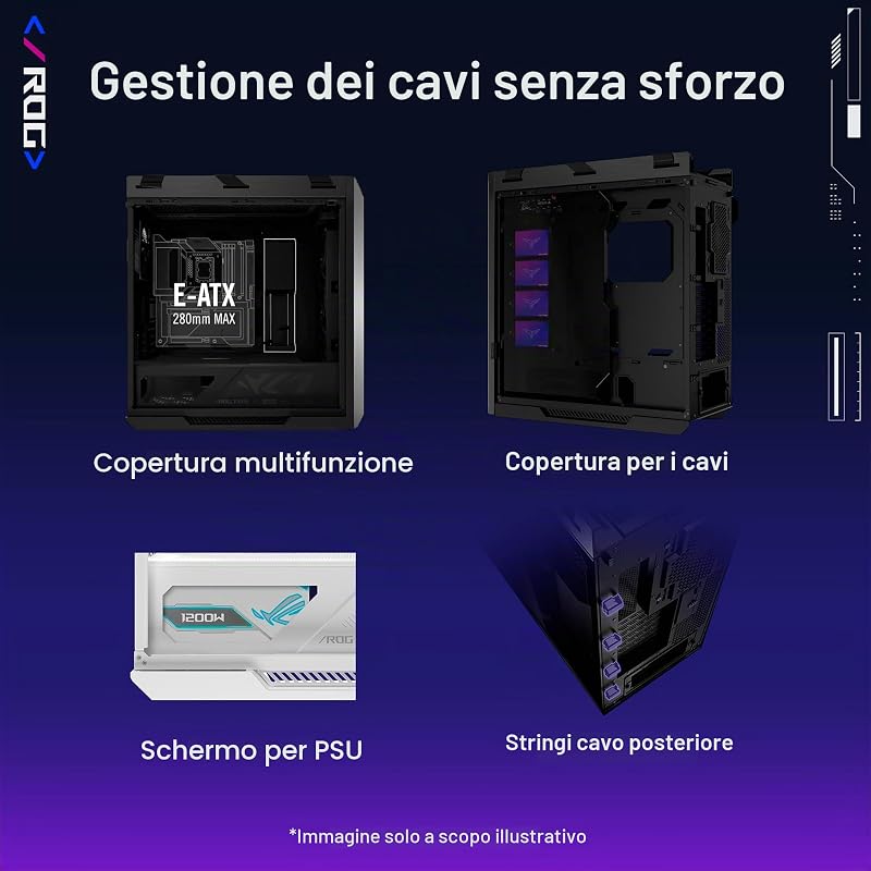 ROG STRIX HELIOS II GX601S WHT, Case Gaming Bianco, Vetro Temperato