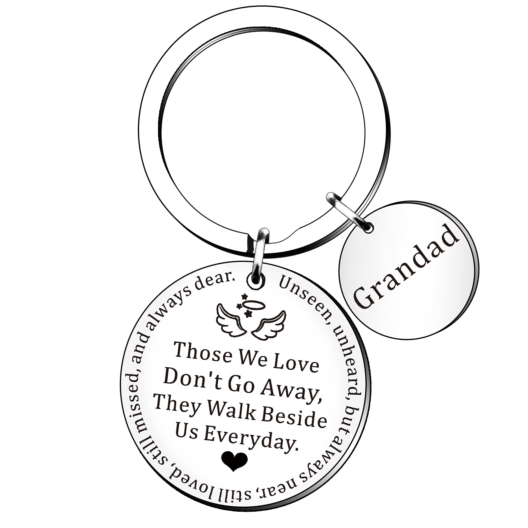 SMARGO Grandad Memorial KeyringLoss Of Grandad Sympathy Keychain Those We Love Don't Go Away They Walk Beside Us Everyday