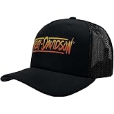 Harley-Davidson Men's Stretched Snapback Mesh Curved Bill Trucker Hat, Black