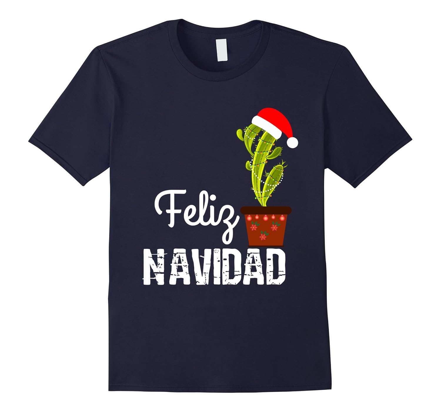 Feliz Navidad Cactus - Mexican Christmas Vacation T-Shirt-Rose