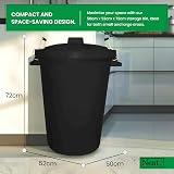 Neat 90L Garden Bin Black Outdoor Dustbin with Lid Clip Lock UK Made view 2