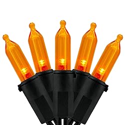 YULETIME 200 Orange LED Christmas Lights with Black