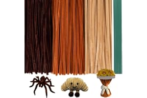 AHAMETON 300Pieces Brown Pipe Cleaners with 20Pieces Flower Stems, Pipe Cleaner Crafts for DIY Art and Craft Projects Creative Gift Party Decorations,Chenille Stems