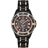 Bulova Ladies' Marine Star 'Series L' 3-Hand Day Date Quartz Diamond Ceramic Watch, Sapphire Crystal, 100M Water Resistant, Mother-of-Pearl Dial, 37mm
