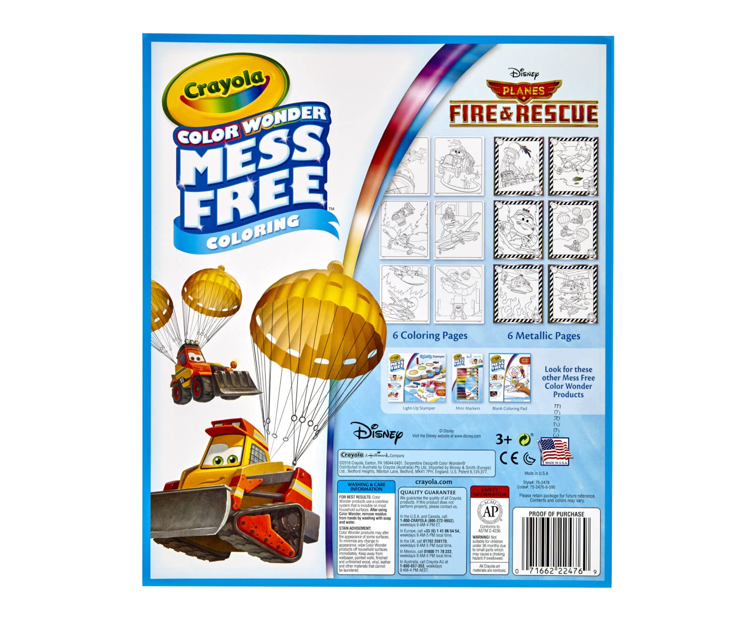 Crayola Planes Fire and Rescue Color Wonder Refill, 12 Mess Free Coloring Pages, Gift for Kids