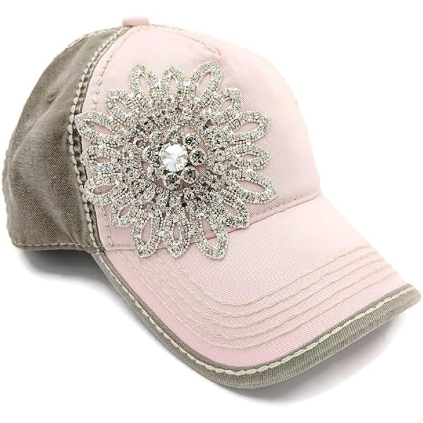 NEW OLIVE & PIQUE women\'s diamond bejeweled quilted bling cap in pink Olive & Pique | Accessories | Olive Pique Tan Felt Fedora  main image 4
