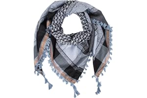 Merewill Cotton Shemagh Tactical Desert Wrap Keffiyeh Head Neck Arab Scarf For Men 49"x49"