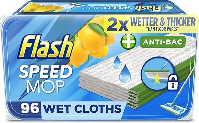 FLASH Speedmop Wet Cloth Refills 96 Pack Lemon Scent Multi-Surface