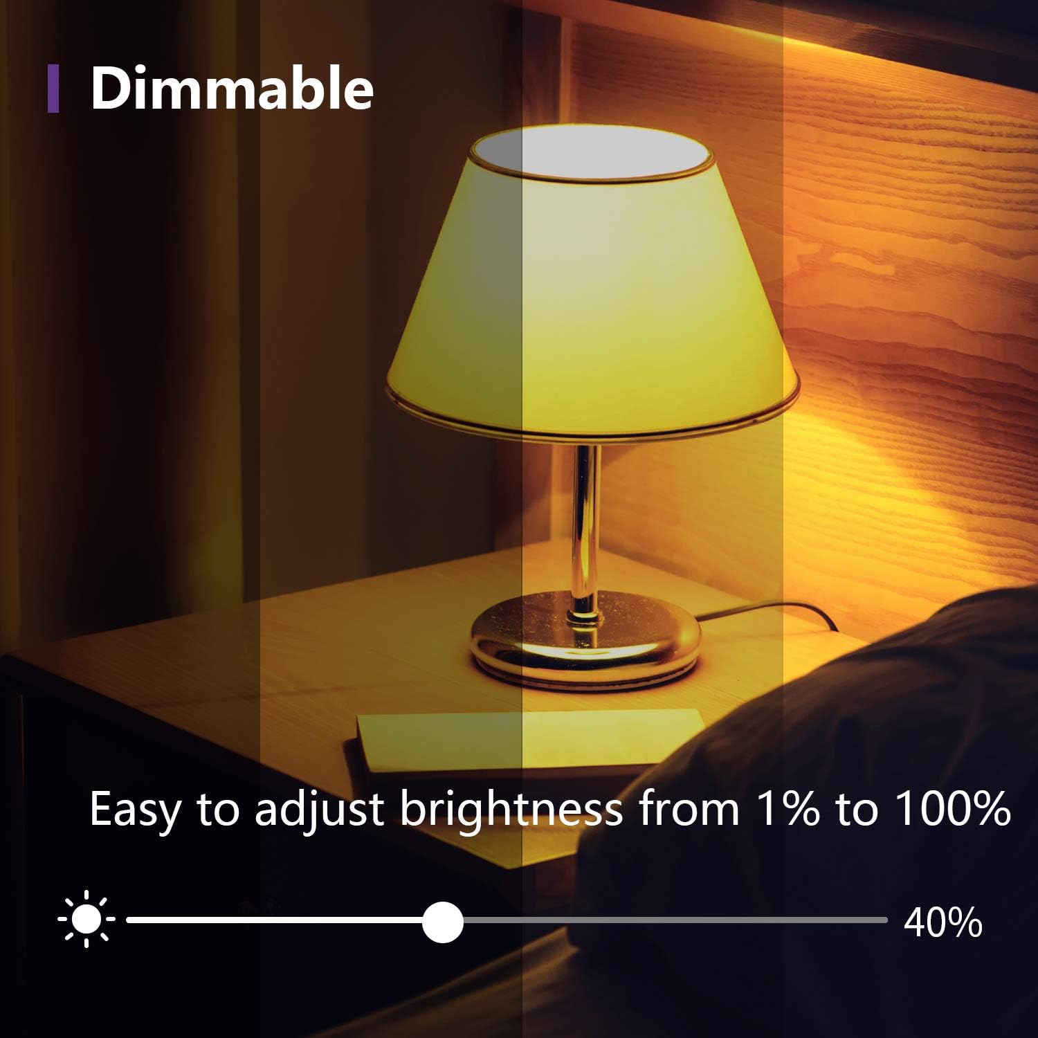 Smart Light Bulb Works with Alexa Google Home Siri, No Hub Required, NiteBird WiFi Dimmable 800 Lumen Warm White A19 E26 2700K LED Lights Bulbs, 8W (75W Equivalent), 4 Pack - - 