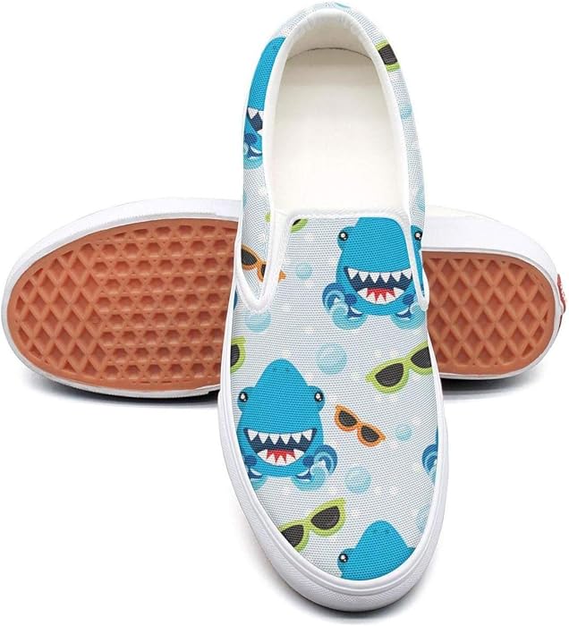 Vosda Young Men Cute Fish Seahorse Squid Shark Basketball Sneakers for Mens Skid-Proof Male Running Shoes