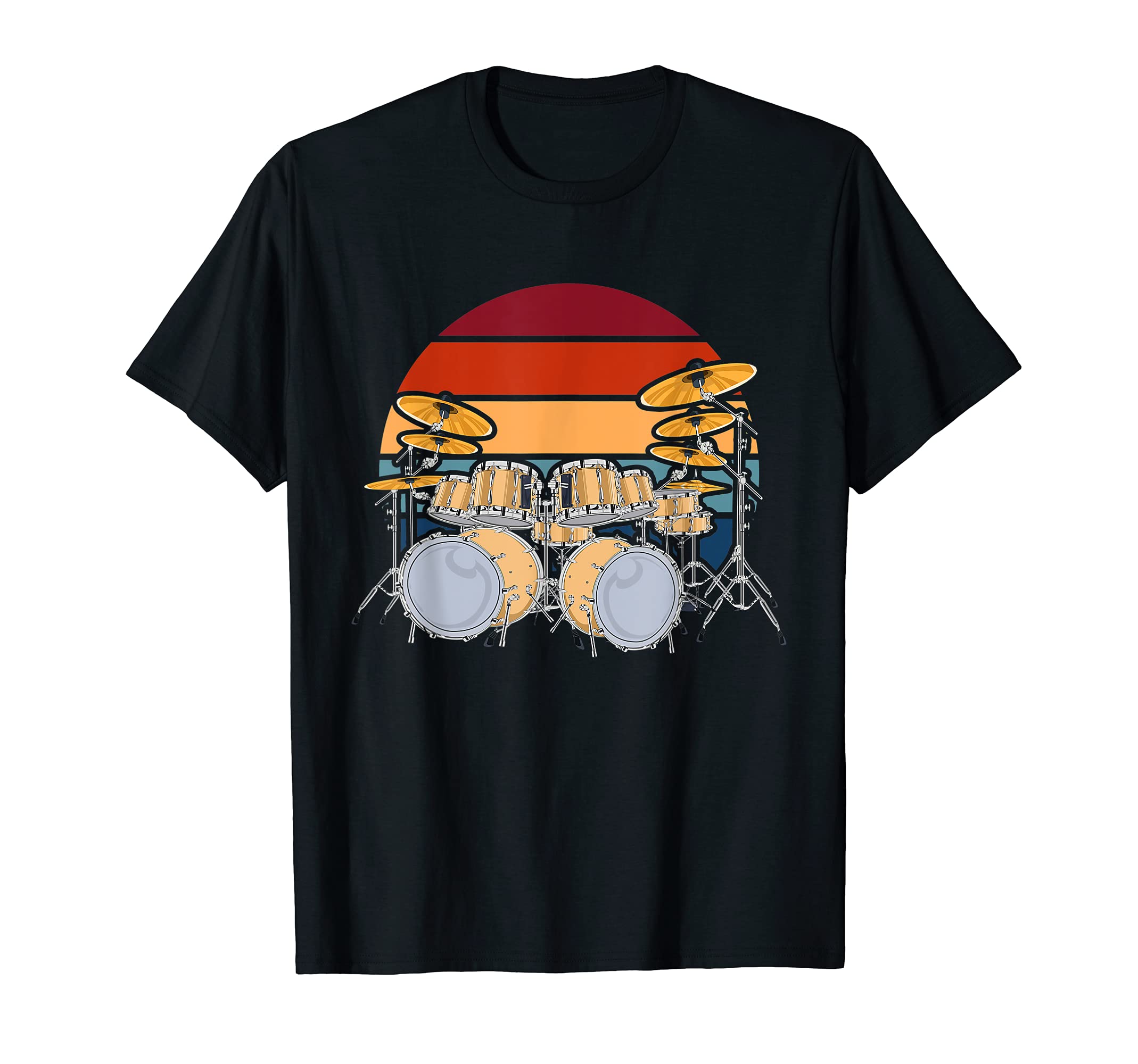 Drummer Rock Music Percussion Musician Drum Set Retro Drums T-Shirt