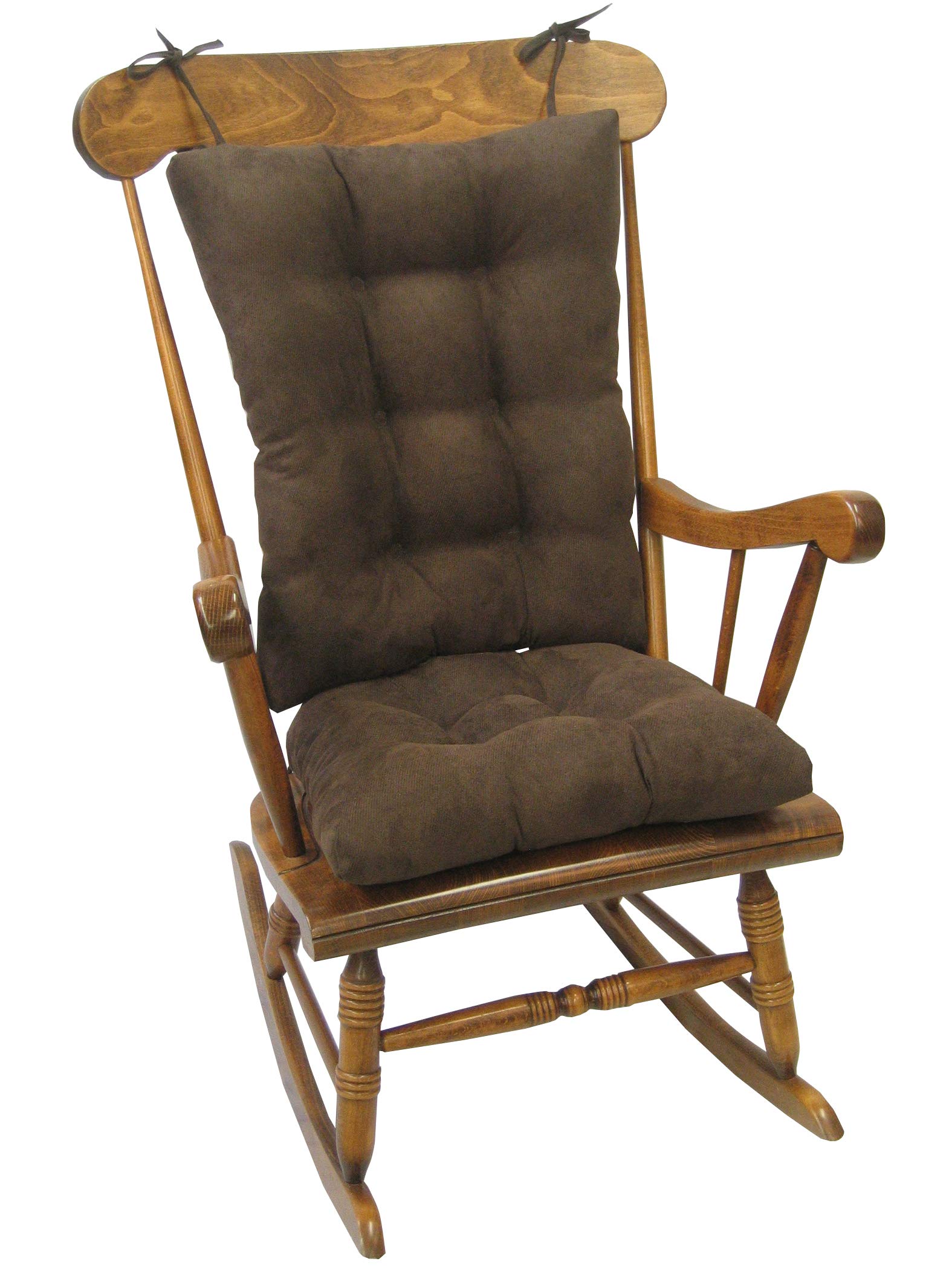 Klear Vu Twillo Overstuffed Rocking Chair Pad Set, Seat and Seatback Cushions, Chocolate