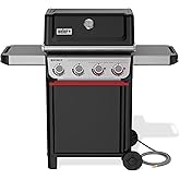 Weber&reg; Spirit E-425 Gas Grill for Outdoor Cooking, Natural Gas Grill, Black | 4 Burners, Sear Zone w/Boost Burners, Porcelain-Enameled Cast-Iron Grates, Weber Works&trade; Rails, BBQ Grill, Weber Grill