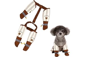 Liahelianx Suspender Dog Boots with Pants,Waterproof All-in-One Pet Outdoor Suit-Anti-Slip Adjustable Paw Protectors for Walk
