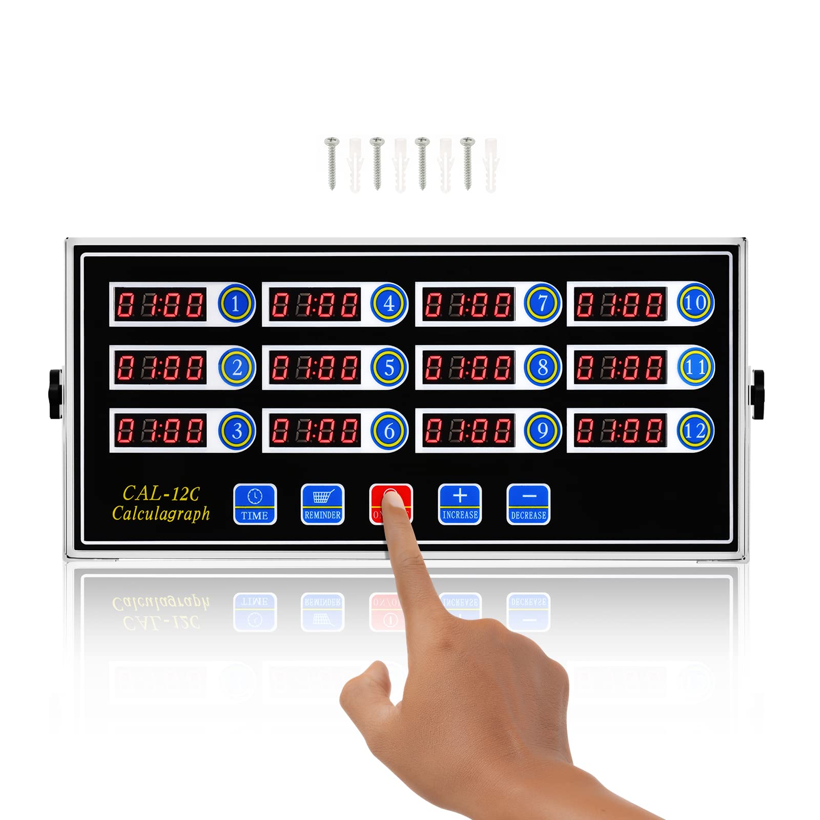 Photo 1 of BEAMNOVA 12 Channels Digital Kitchen Timer for Cooking Loud Alarm Stainless Steel Clock Hours and Minutes Seconds Volume Control Electronic Calculator