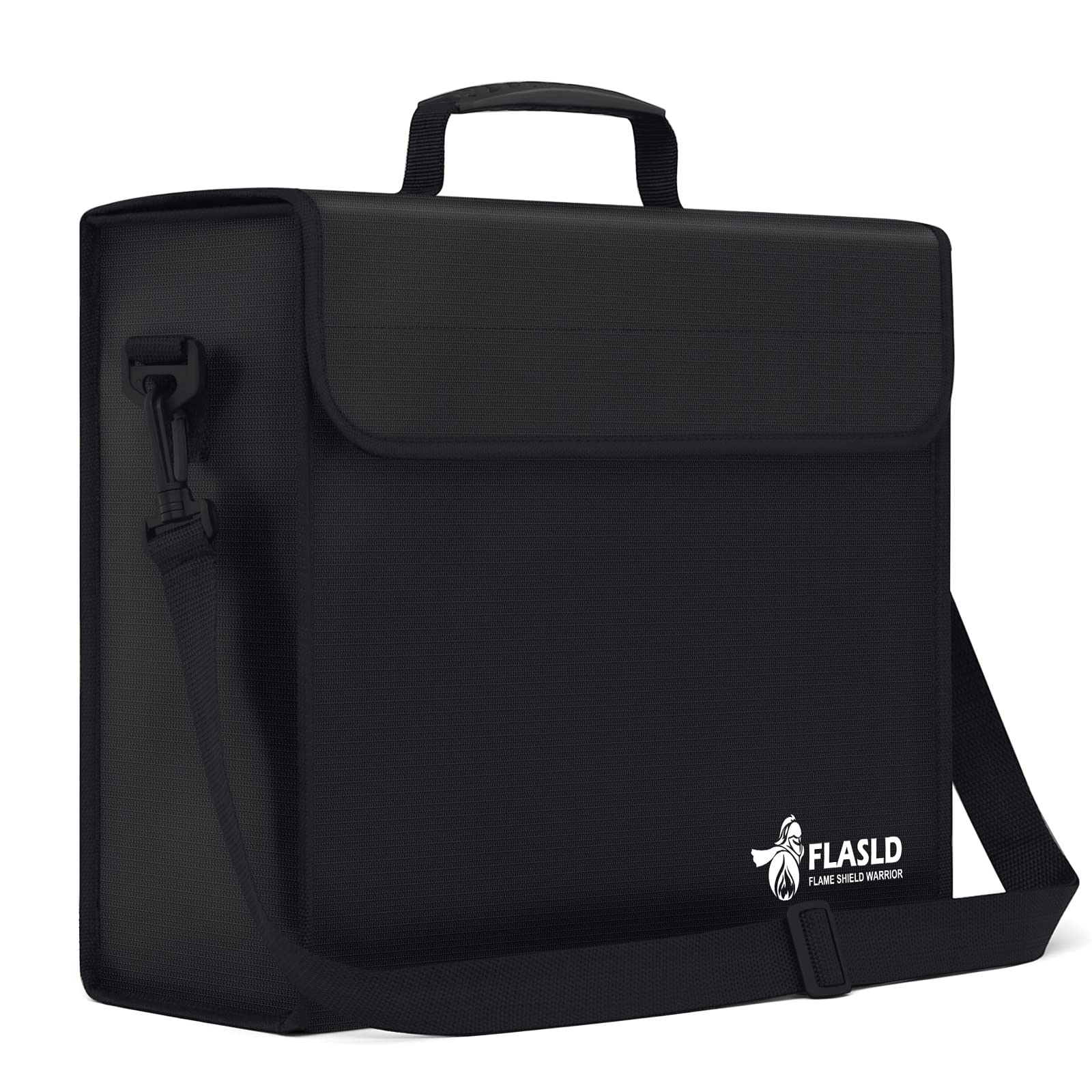 FLASLD Fireproof Document & Money Bags, Large Water Resistant Bag, Folder Safe Bag for Cash, Valuables & Passport, with Silicone Coating & Zipper Closure (15x12x5")