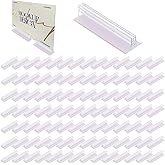 Limbeuuu 100Pcs Sign Holder, Adhesive Base Sign Holders Multiple Uses for Counters, Warehouses, Base Holders with Strong Adhesive (1 x 3 inch)