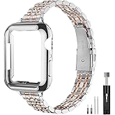 QUNDAXI Slim Watch Band Compatible with Apple Watch 41mm 45mm 42mm 44mm 40mm 38mm Metal Stainless Steel Watchband Suitable for iWatch 10/9/8/7/6/5/4/3/2/1/SE Series Women Luxury Strap