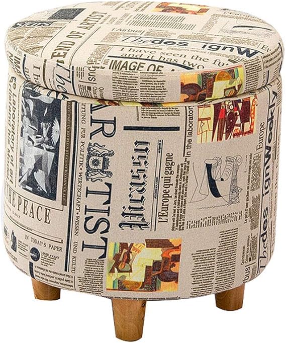 Amazon.de: 1yess Lagerung Ottoman mit Holz Beinen, Leinen Fuß Hocker