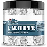 Earthborn Elements L-Methionine 200 Capsules, Pure & Undiluted, No Additives