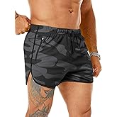 Sazeky Men's Running Shorts 3" Quick Dry Lighweight Gym Workout Shorts with Zipper Pockets Athletic Jogging Shorts