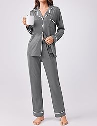 Ekouaer Womens Pajamas Set 2 Piece Button Down