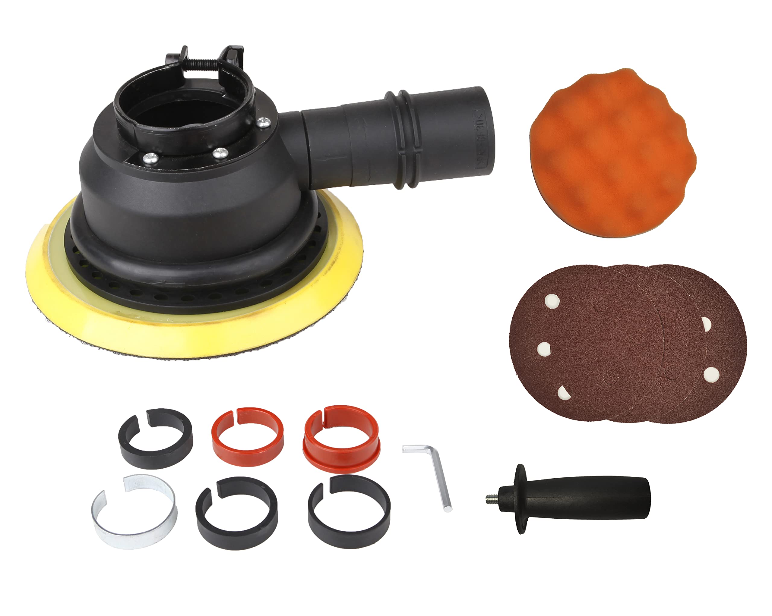 Aidelife Buffer Polisher and Random Orbit Car Polishing Attachment with 1pc Foam Pads and 3 pcs Sandpaper,Sanding,Polishing,Waxing