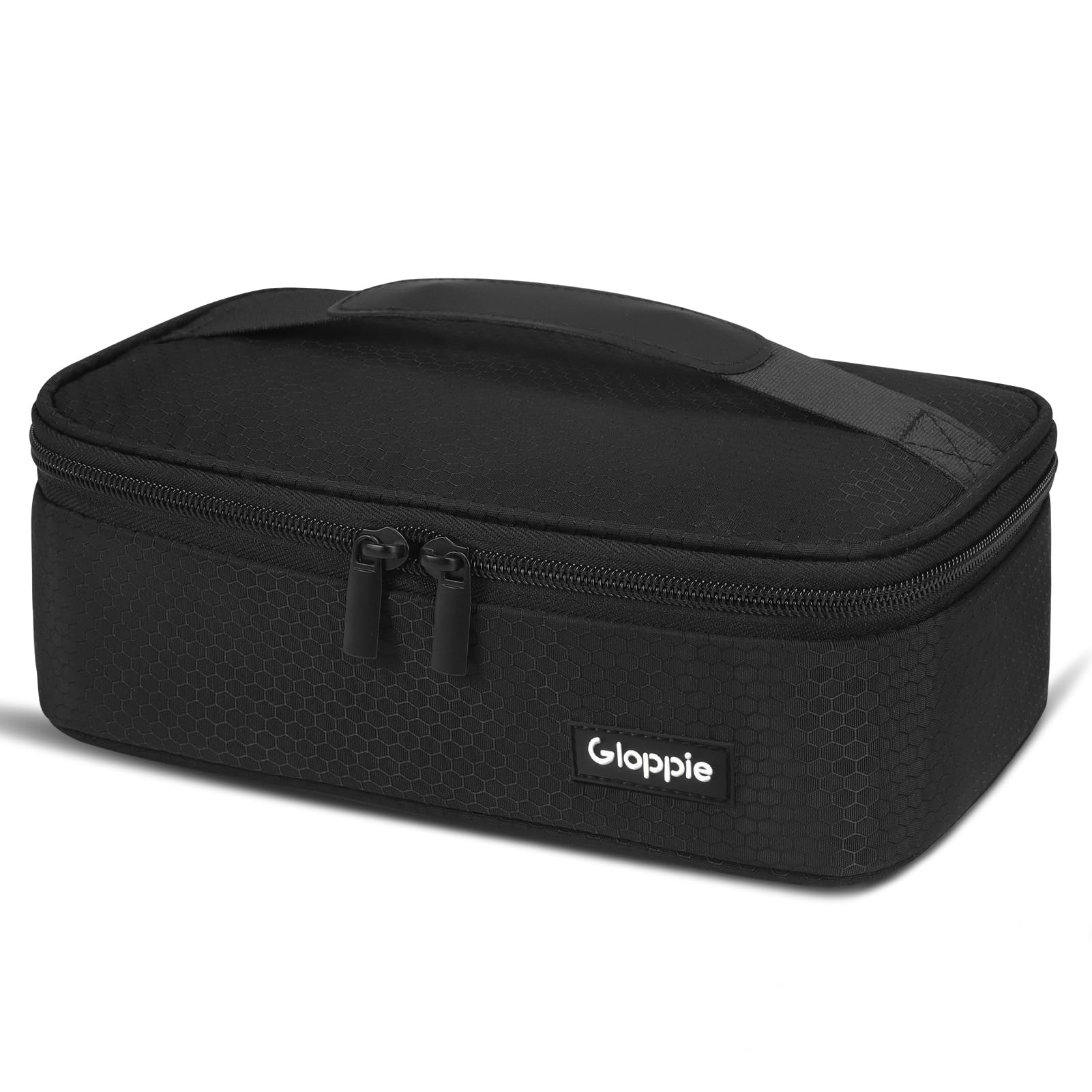 Photo 1 of Gloppie Small Lunch Bag for Adults & Kids - Compact Insulated Lunch Box, Durable & Food-Grade Lining | Portable Cooler for Work, School, Travel (Black Honeycomb)