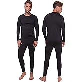 Thermal Underwear for Men Long John Set for Cold Weather Mens 2 pc Long Sleeve Shirt and Leggings Fleece Base Layer Thermals