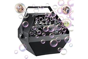 Theefun Bubble Machine: 750ML Metal Automatic Bubble Maker, Portable Professional Bubble Blower Operated by Plug-in Bubble Ma